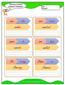 ş sesi Çalışma Sayfaları